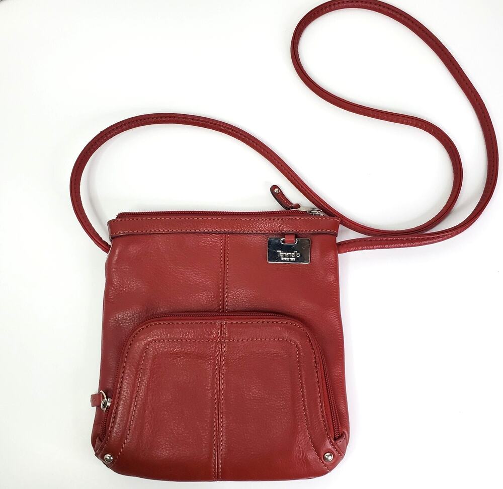 Tignanello Crossbody Handbag Women Red Small Purse Shoulder Bag